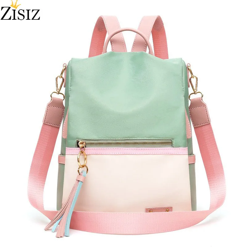 

Brand women backpack 2019 new fashion high quality nylon cloth college large capacity anti-theft collision color travel backpac