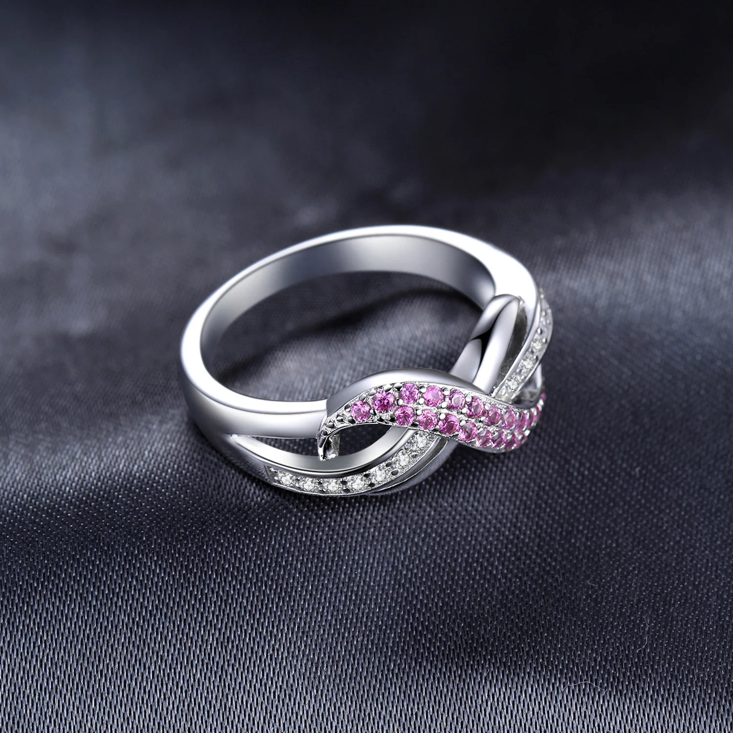 Jewelrypalace Forever Love Бесконечность создания Сапфир Юбилей Promise Ring Шарм стерлингового серебра 925 Модные украшения