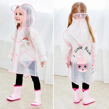 

panda rabbit bear duck prints transparent children rain poncho clear raincoat for kids at outdoor baby rain poncho YY107