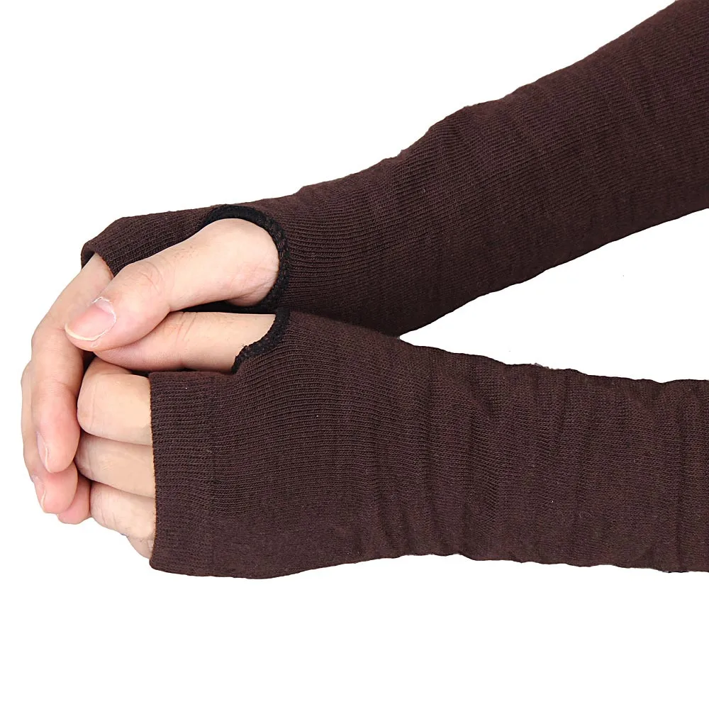 Новейшие хлопковые перчатки теплые длинные перчатки без пальцев женские эластичные различные цвета Осенние теплые руки наборы