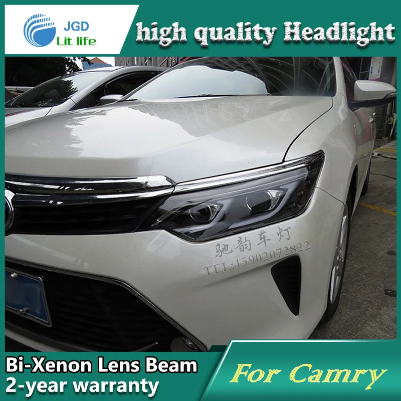 Автомобильный Стайлинг налобный фонарь чехол для Toyota Camry V55 2015 светодиодные фары s