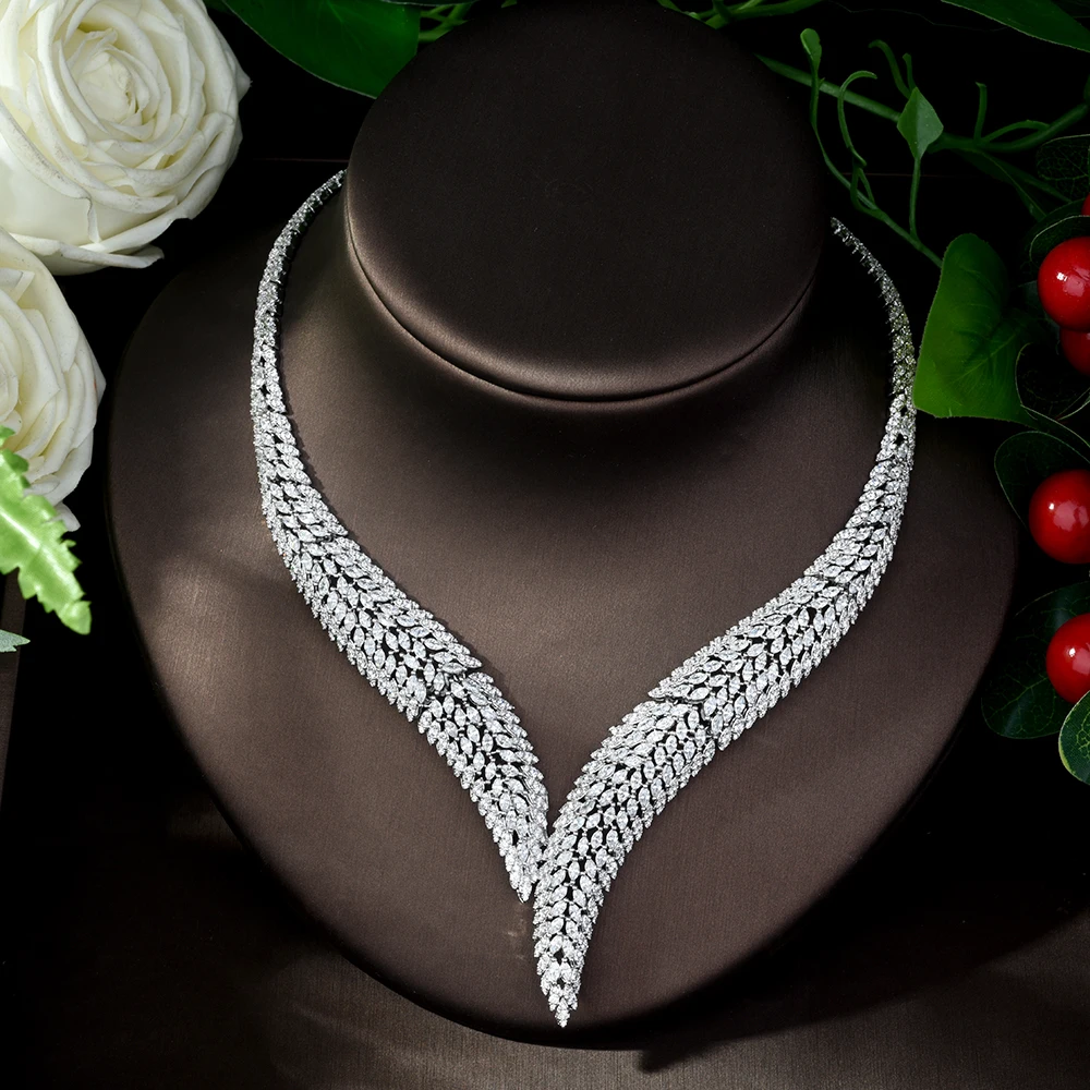 HIBRIDE AAA CZ Классический Дизайн Роскошные Свадебные Ювелирные наборы для женщин 4 шт. набор медных свадебных ювелирных изделий ансамбль bijoux N-1115