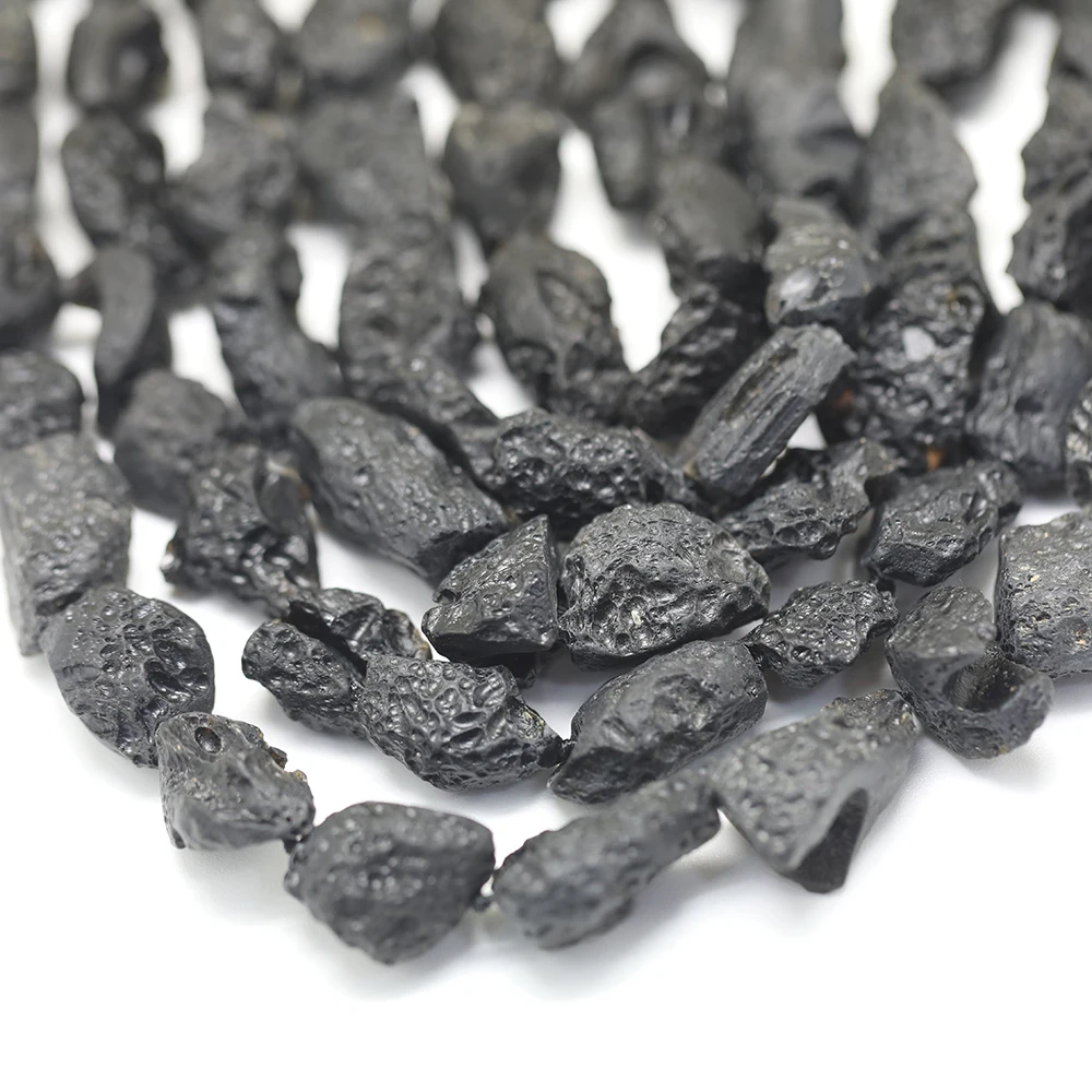 Бусины из натурального черного метеорита 15 5 дюйма/нить незакрепленные широкие
