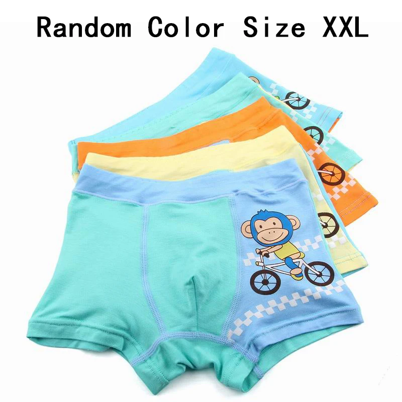 Size XXL 1 предмет, нижнее белье с милой обезьянкой для детей от 2 до 10 лет, 5 цветов в случайном порядке дышащее Мягкое хлопковое нижнее белье с рисунком для мальчиков и девочек, универсальное - Цвет: Size XXL
