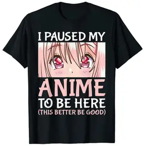 eu pausei meu anime para estar aqui design de camiseta de amante de anime  5285150 Vetor no Vecteezy