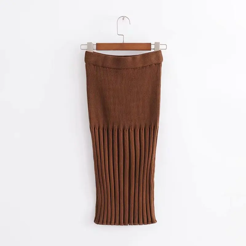 

2018 Western Style Spring And Summer WOMEN'S Dress New Style Pleated Hem Angora Yarn Skirt
