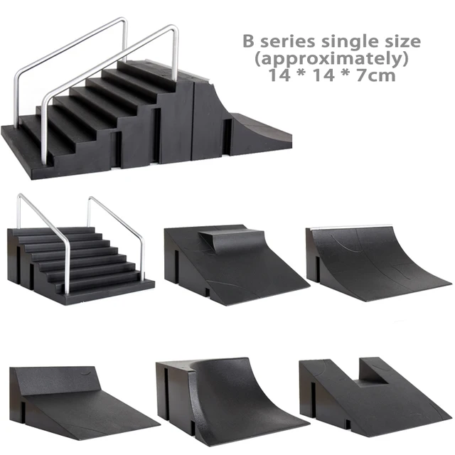 Finger Skateboard Kit Tech Deck Bigger Fingerboard Ramps Skate Park Set Fingers Sport Training Props Skateboard Ramp Toy For Kid 4