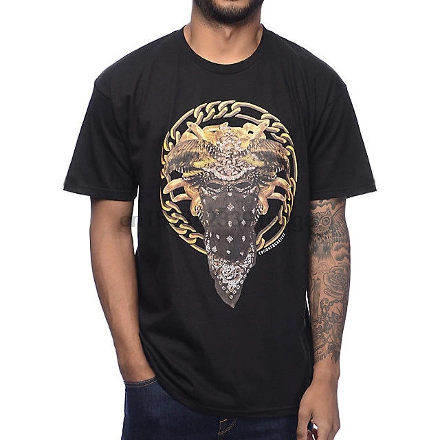 Crooks and Castles Tee New Men Tshirt Cotton Black T-Shirt Size S to 3XL Gift Print T-shirtHip Hop ShirtNEW ARRIVAL tees | Мужская