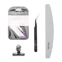 Маникюрный набор для наращивания ногтей волоконный Пинцет для наращивания ногтей пилка из нержавеющей стали зажим для придания формы ногтей инструмент для дизайна ногтей