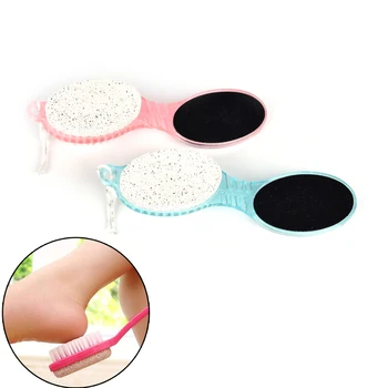 

1pc 4 In 1 Foot Pumice Grind Feet Stone Scrubber Care Callus Remover Brush Pedicure Exfoliate Two Sides Clean Dust Dead Skin