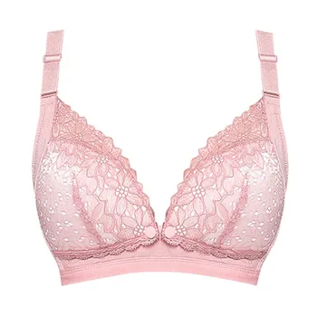 

Women Sexy Lingerie Women Underwear Push Up Corset Solid Pink Bras Lace Wire Free Bras B C Cup QHAG