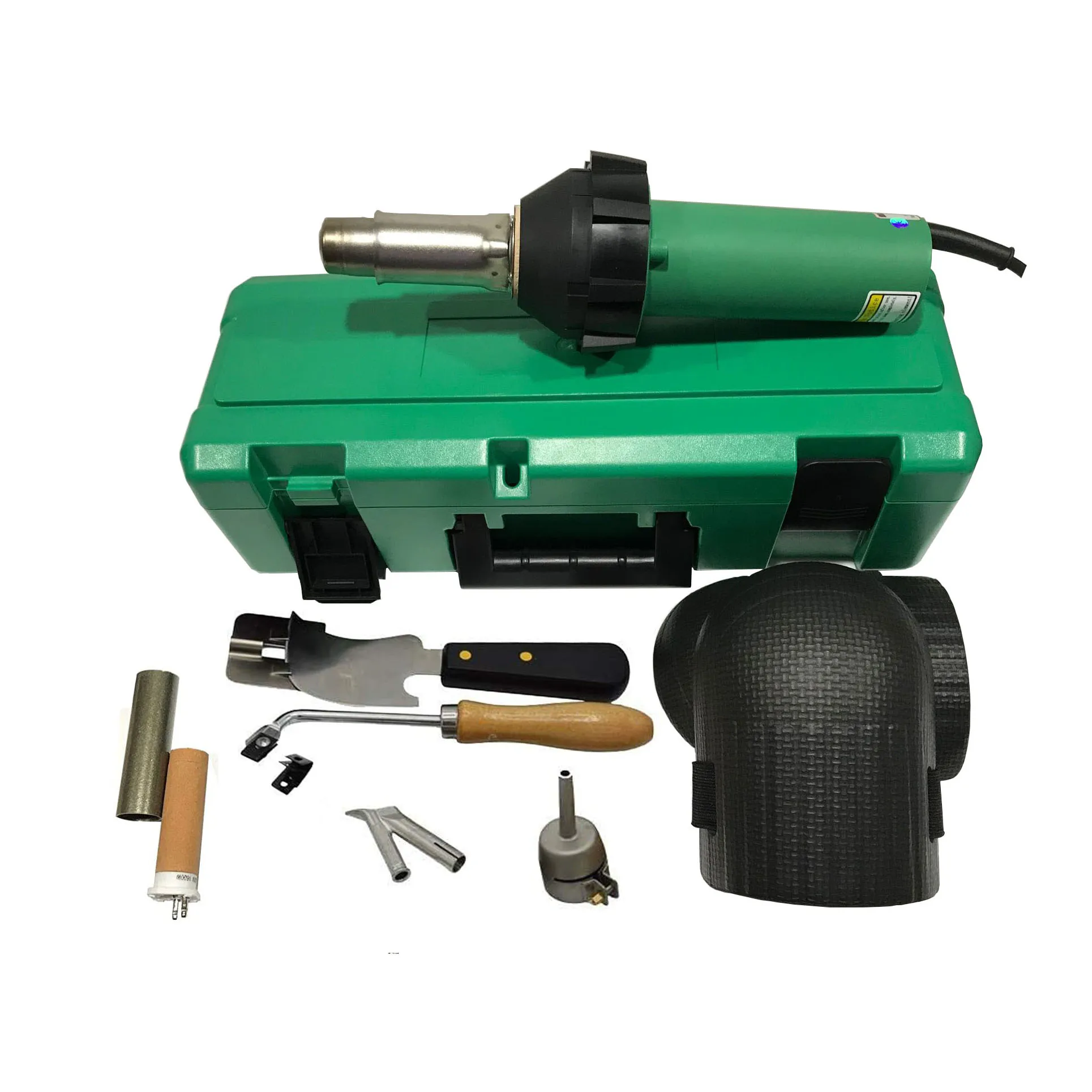 

Professional 1600W Heat Gun Hot Air Blast Torch Plastic Welder Kit With Quarter Moon Knife Groover Welding Tool PVC/PE/PP/PVDF