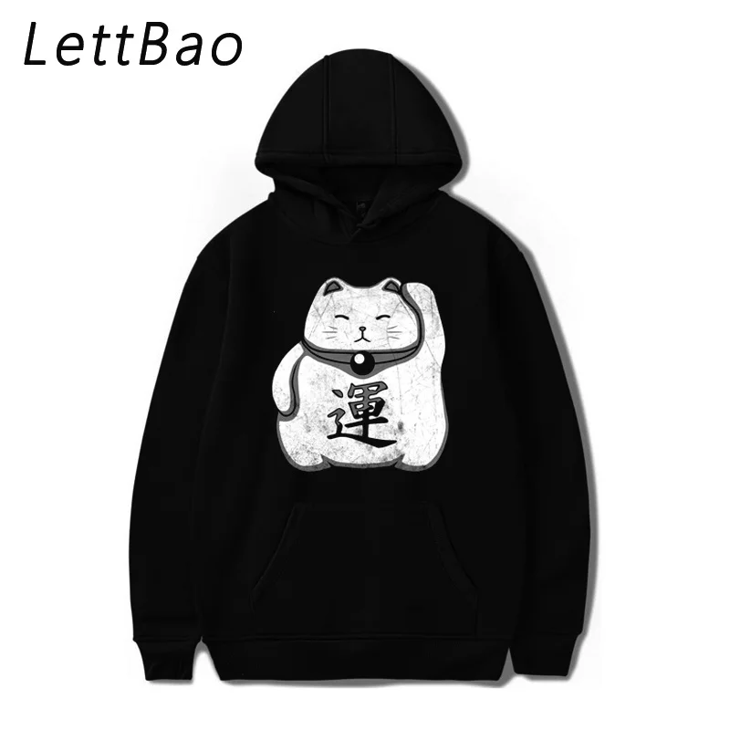 Манэки нэко \ Lucky Cat гранж Одежда Юнисекс Корейская толстовка мужские и женские