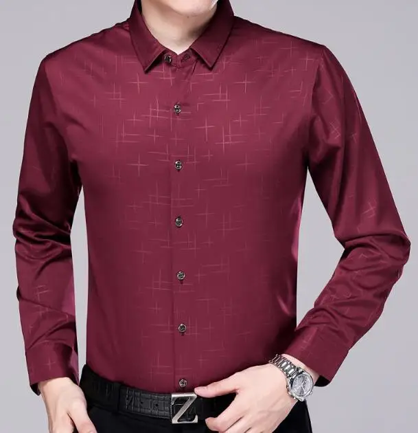 Men Long Sleeve Shirt New Brand Solid Color Business Office Formal Men Dress Shirt Plus Size Male Shirt Chemise