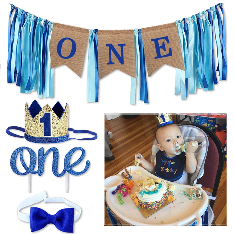 Подарок на один год рождения шапка галстук баннер 1-й День Дети день 1 первый