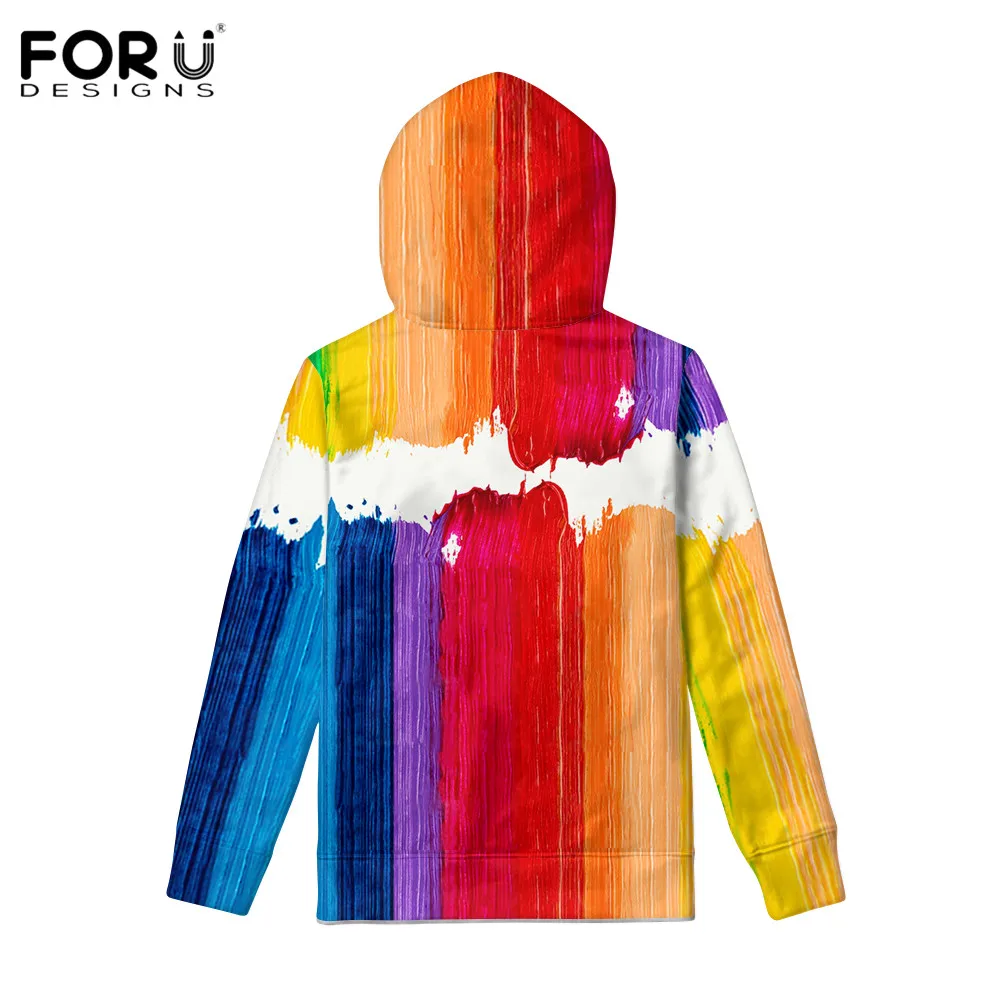 FORUDESIGNS/3D брызги чернил красочные принты Вэнь кепки толстовки граффити повседневное подростков толстовка с капюшоном мужские пальто толстовки