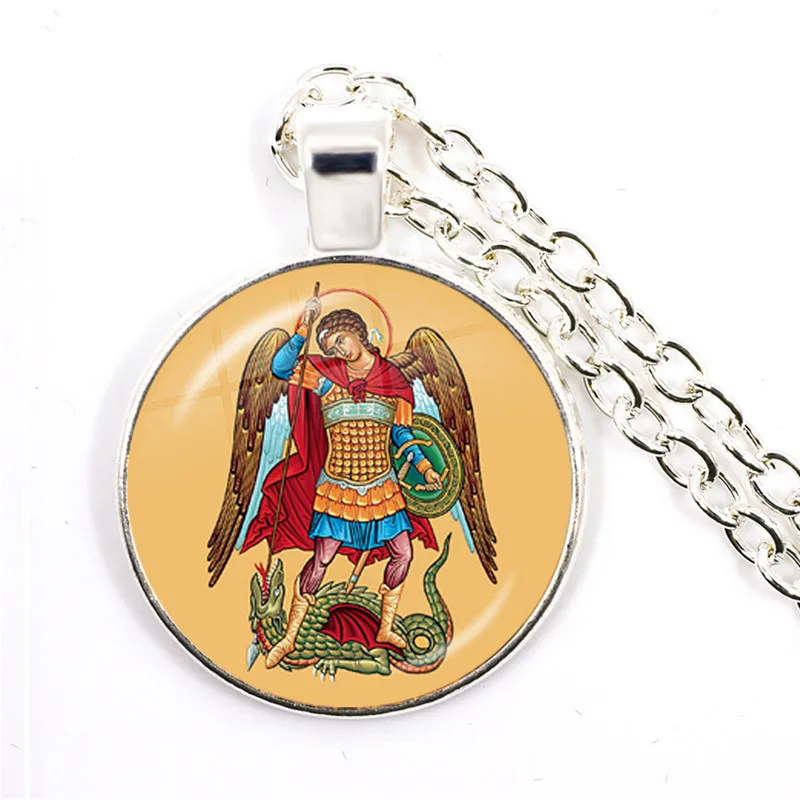 Новое мужское ожерелье Archangel St. Майкл защитит меня священный щит защита Шарм русский Orhodox кулон ювелирные изделия для Святого подарка - Окраска металла: 16