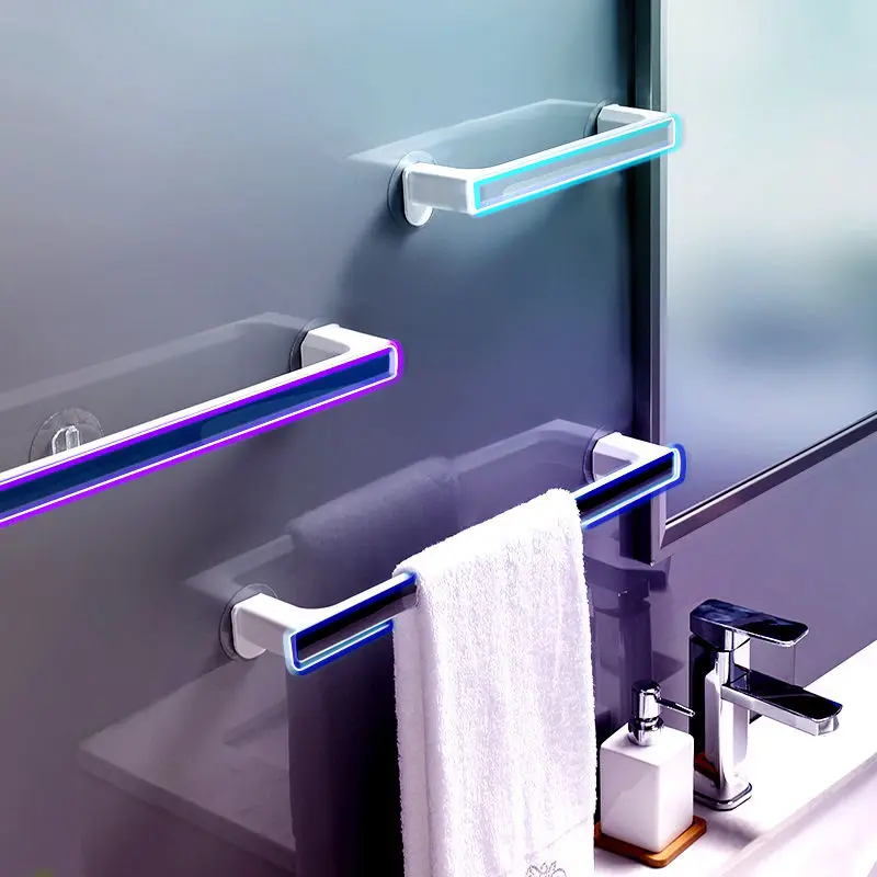 Self-Adhesive Towel Holder Rack, Wall Mounted Towel Hanger, Bathroom Bar, Shelf Roll Holder, Hanging Hook, Organizer