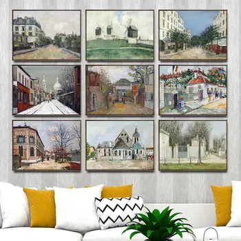 

Home Decoration Art Wall Pictures Fro Living Room Poster Print Canvas Paintings French Maurice Utrillo House Landscape