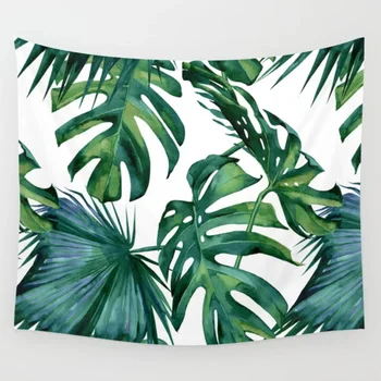 

Classic Palm Leaves Tropical Jungle Green Wall Tapestry Wall Hanging Tapestries Bedspread Wall Art Curtain Blanket Bedding Throw