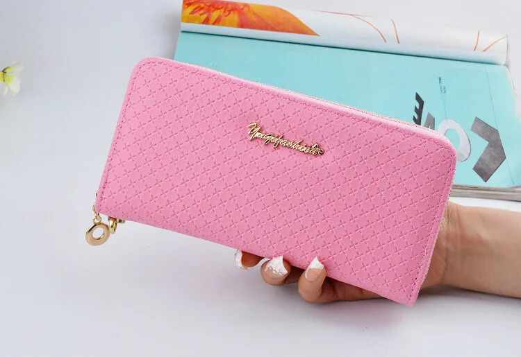 Ladies Zipper Purse Large Capacity Practical Hand Wallet Woman PU Leather Fashion Female Long Section Wallet