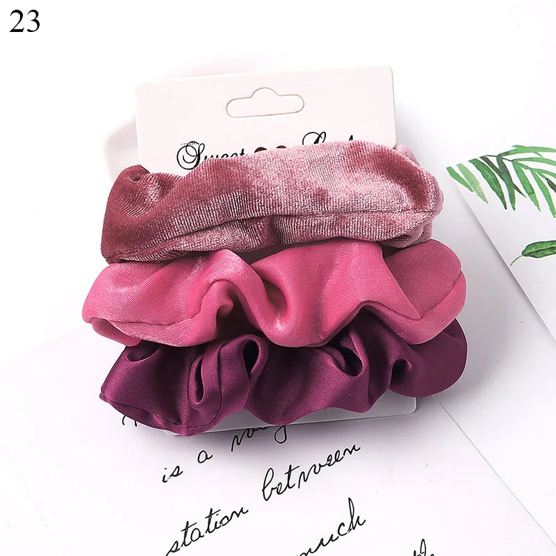 pearl hair clip 3-6Pcs Velvet Hair Rope Satin Sequin Cloth Scrunchies Elastic Hairband Women Ponytail Holder Hair Ties Girls Hair Accessories head wrap for women Hair Accessories