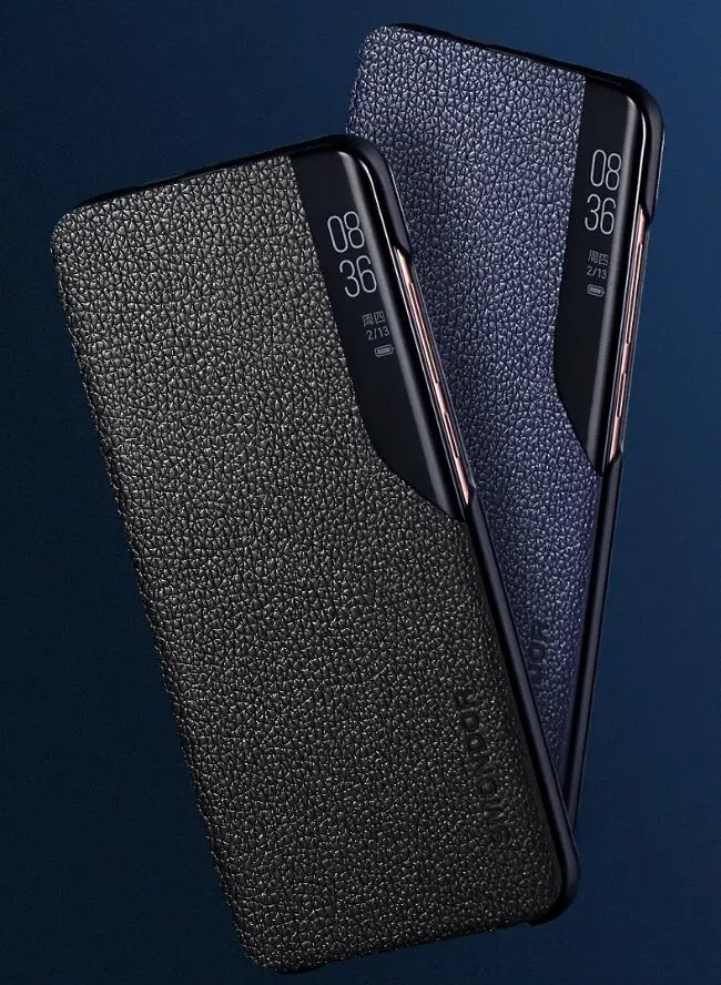 RedKoi Xiaomi Mi 10 Pro флип чехол Чехол из натуральной кожи умный СВЕТОДИОДНЫЙ Дисплей для