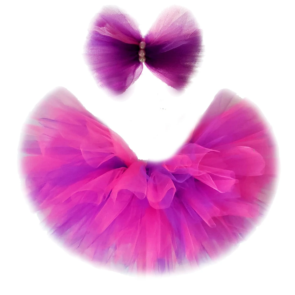 Hot Pink Purple Girls Tutu Skirt with Bow Toddler Baby Girl Fluffy Dance Shoot Prop Tutus Costume for Kids Birthday Party Skirts | Мать и
