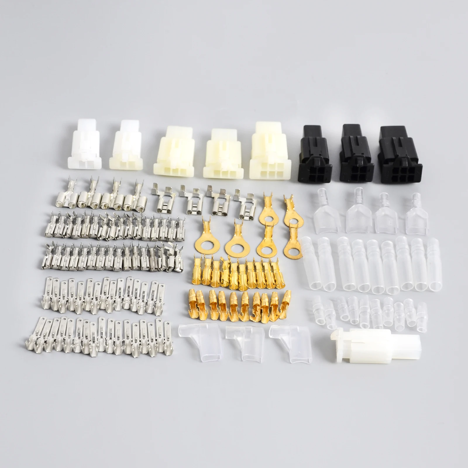 Motorcycle Connector Wiring Loom Automotive Harness Auto Terminal Repair Kit PVC Insulation Covers Tin Plate Brass Terminals