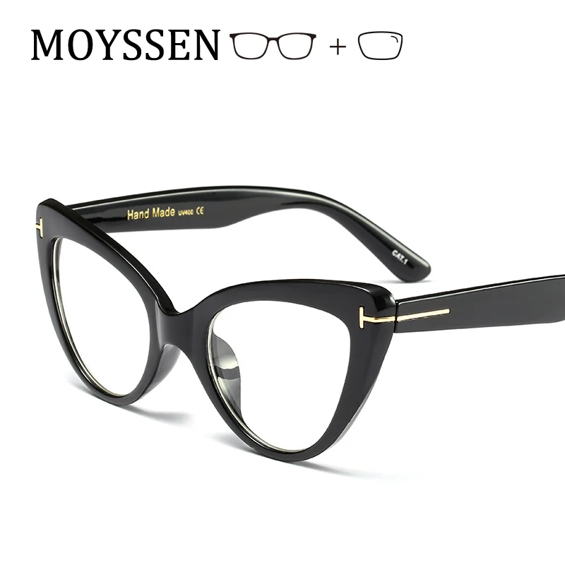 Женские брендовые дизайнерские сексуальные очки кошачий глаз, женские винтажные круглые заклепки, декоративные очки для близорукости, оправа для очков