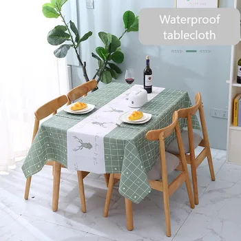 

Nordic style coffee tablecloth household plastic disposable tablecloth rectangular waterproof and oil-proof living room