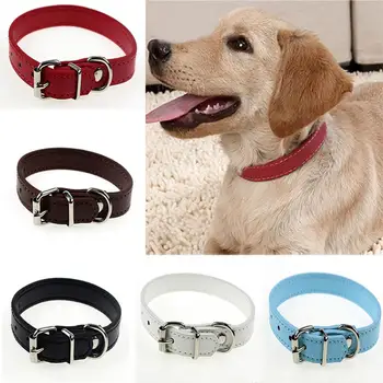 

Hot Sale! 1piece fashion adjustable seat belt artificial leather pet dog puppies collar buckle neckband six colors two sizes S/M