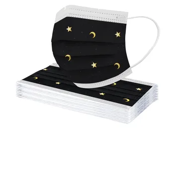 

10pcs Adult Star Digital Printing Three Layer Protective Breathable Disposable Mask Breathable Windproof Comfortable Masque