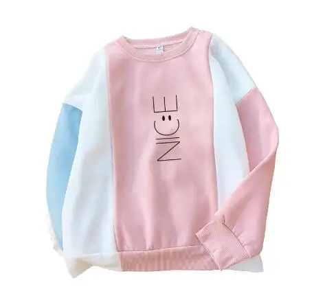 pink Худи с надписью, Забавный красивый принт, женский осенне-зимний флисовый спортивный костюм с принтом, Harajuku, свободный джемпер, милые топы для девочек - Цвет: pink