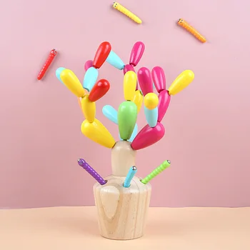 

Wooden Puzzles Educational Disassembly Assembly Building Cactus Balancing Puzzle Fun DIY Toy for Kids