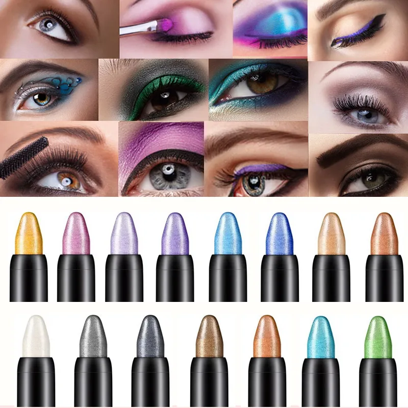15 Color Highlighter Eyeshadow Pencil Waterproof Glitter Matte Nude Eye Shadow Makeup Pigment Cosmetics White Eyeliner Pen | Красота и