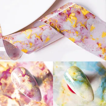 

100x4cm Nail Foils Marble Series Pink Blue Foils Starry Sky Transfer Paper Sticker Slide Nail Art Decals Nails Accessoies