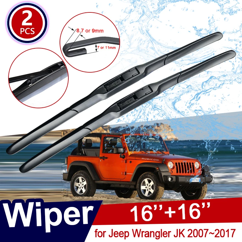 For Jeep Wrangler Jk 2007~2017 2008 2009 2015 2016 Car Wiper Blades Front  Window Windscreen Windshield Wipers Car Accessories - Windscreen Wipers -  AliExpress