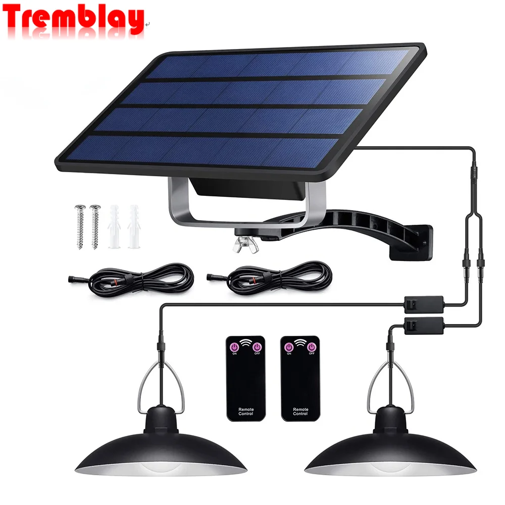 

Водонепроницаемый двойной Солнечный подвесной светильник IP65, внешний светильник с кабелем подходит для двора, сада, помещений и т. д.