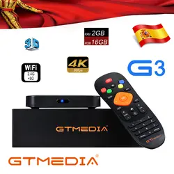 IP ТВ оригинальный GTMEDIA G3 ТВ-бокс Smart 4K Ultra BT 4,0 Android 7,1 2G/16G фильм wifi Google Cast Netflix медиаплеер приставка