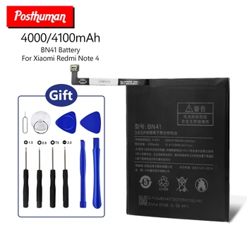 

Lithium Battery Rechargeable Phone BN41 BN-41 BN 41 For Xiaomi Redmi Note 4 4100mAh High Capacity + Maintenance Tools