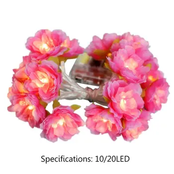 

10/20 LED Artificial Silk Flower Decorative String Lights False Blossom Home Wedding Holiday Party Decoration Layout Props
