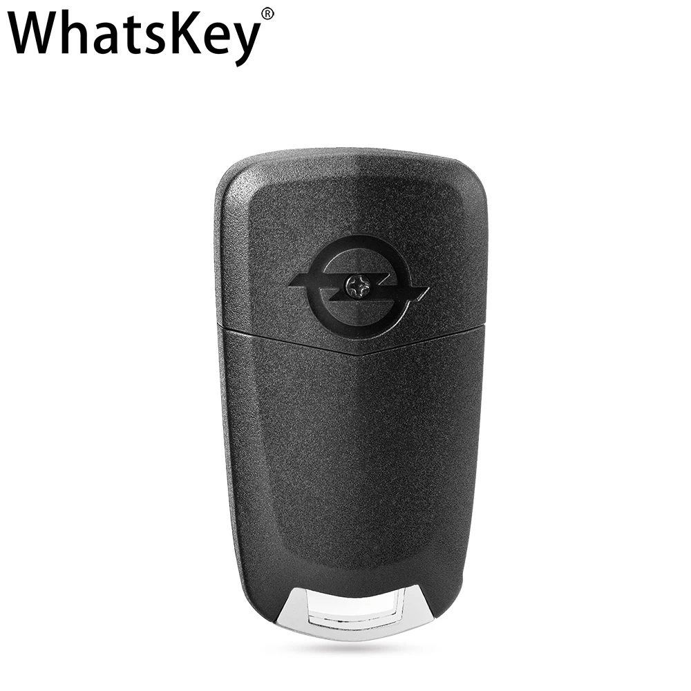 WhatsKey Flip Key Shell For Vauxhall Opel Astra J Corsa D Insignia Vectra C Zafira 2 BNT Remote Key Case Uncut Blade Replacement