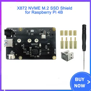 

For Raspberry Pi 4 Module B X872 M.2 NVMe SSD Shield Expansion Board for Raspberry Pi 4 B ( 4 Model B )