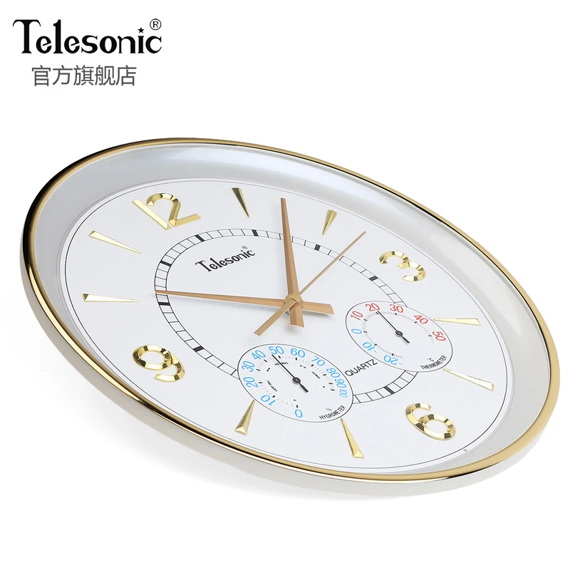 Creative Large Wall Clock Modern Clock Mechanism Temperature Hygrometer Living Room Wall Watches Home Decor Saat Gift Idea FZ318