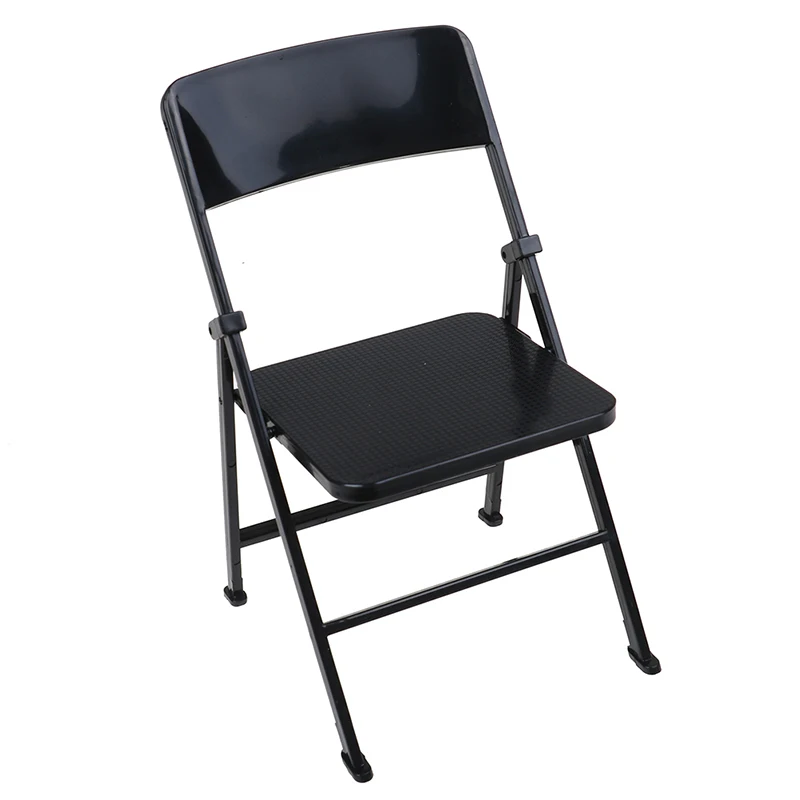 

1/6 Scale Dollhouse Miniature Furniture Folding Chair for Dolls Action Figure Gold