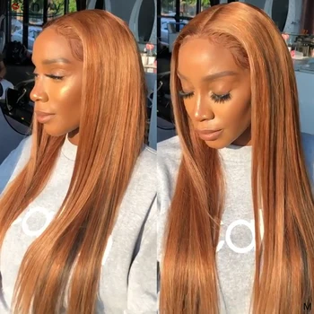 

Natural Brown 99J Red Lace Front Human Hair Wigs With Baby Hair Brazilian Remy Straight Pre Plucked 13x4 Lace Wig For Women SOKU