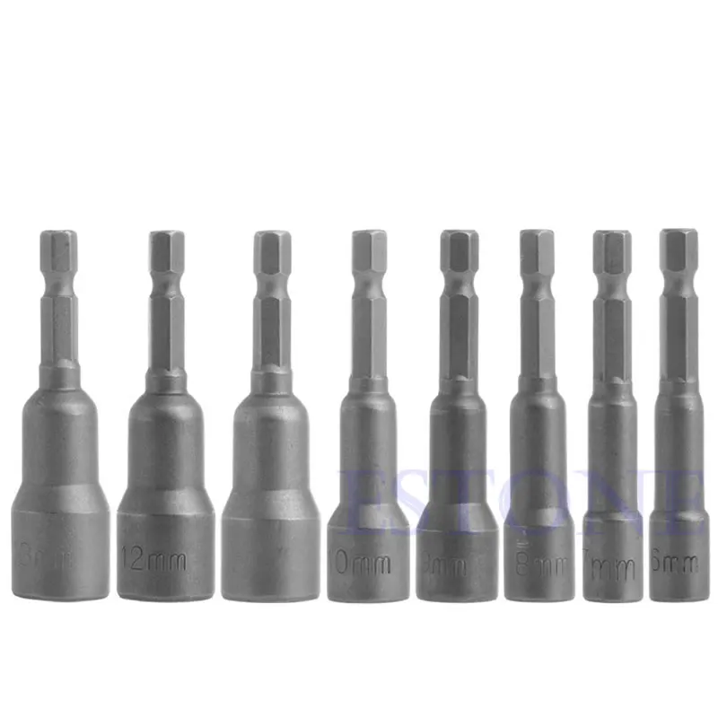 

Hot 8Pcs 6mm-13mm Socket Magnetic Nut Driver Adapter Drill Bit 1/4'' Hex Shank