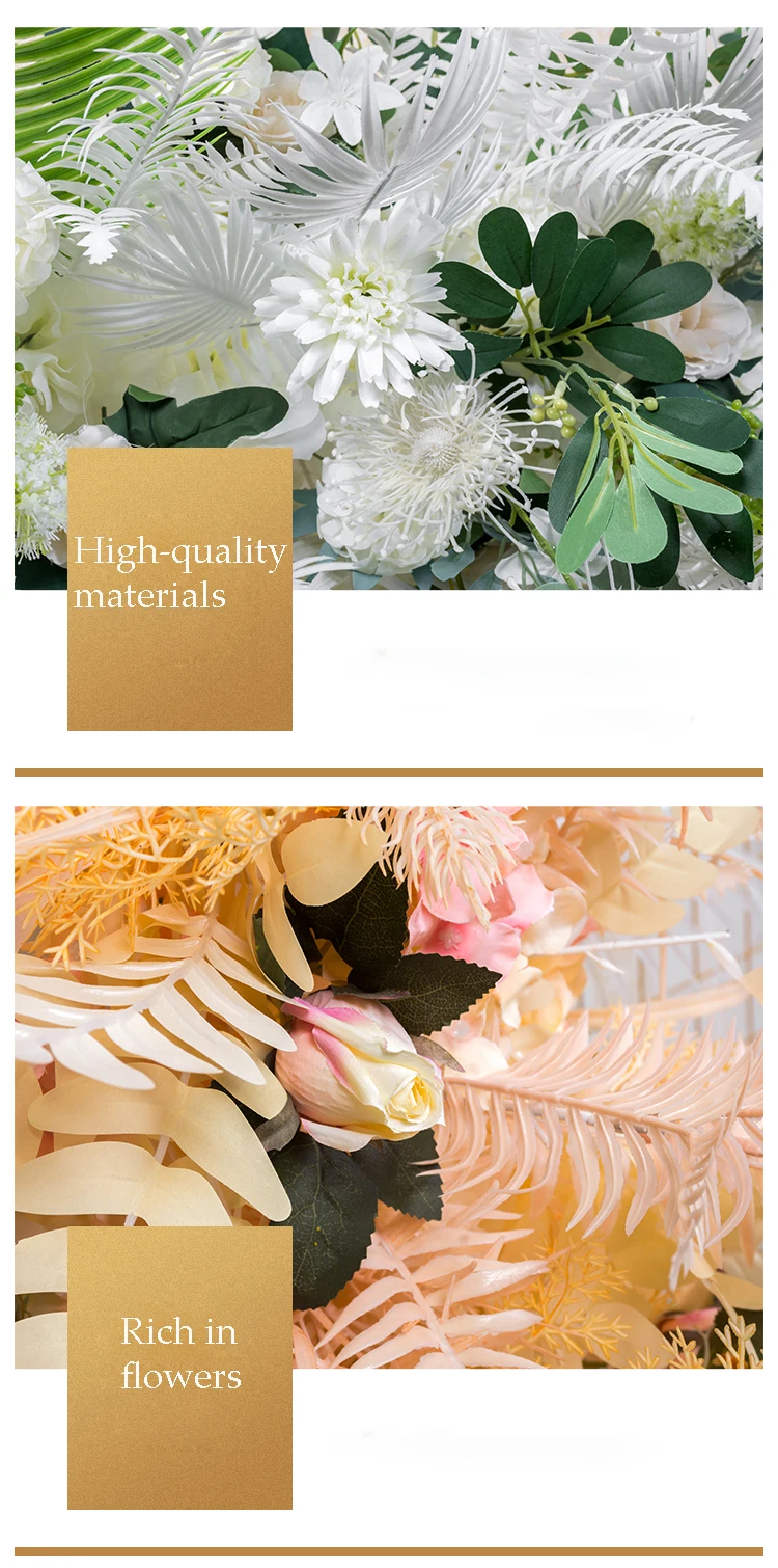 Flone New wedding arrangement flower Artificial fake flowers row wedding stage arch backdrop flower decoration road guide floral