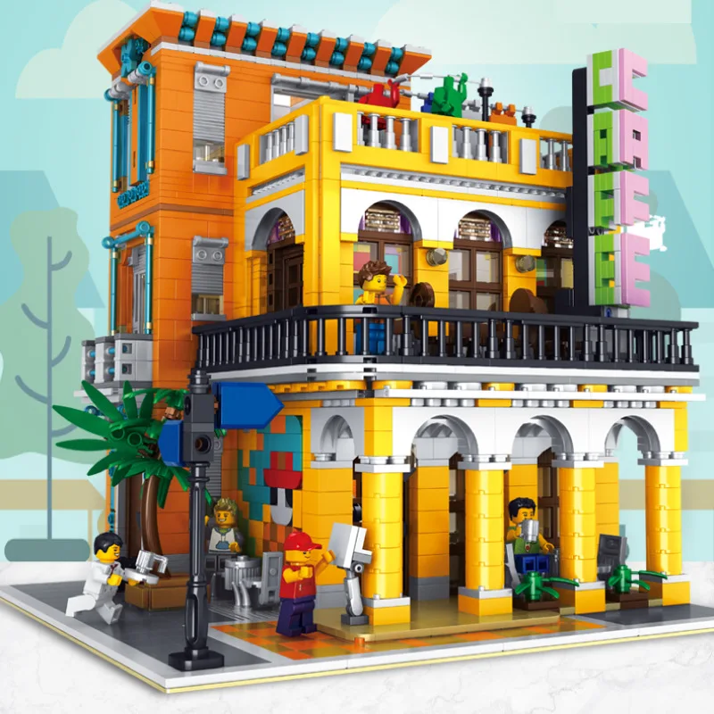 DHL MOC Creator Crystal House Street View модель строительных комплектов блоки Обучающие